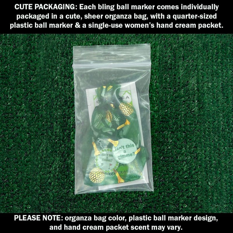 Giggle Golf Bling Golf Ball Marker with Magnetic Hat Clip â€“ Isnâ€™t This a Gimme Sparkly Marker for Women Golfers â€“ Fun Golf Gift with Organza Bag & Bonus Hand Cream - Image 5
